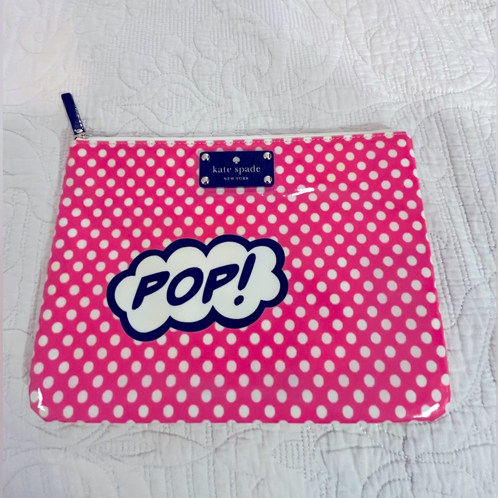 NU Kate Spade Canvas Clutch Bag Pop Art Pink